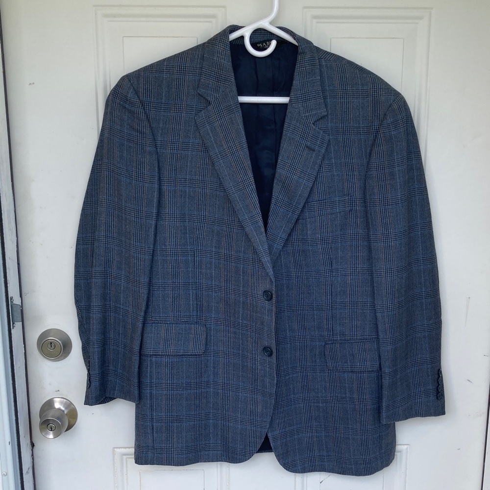 Jos. A. Bank Blue-Gray Plaid Sport Coat
